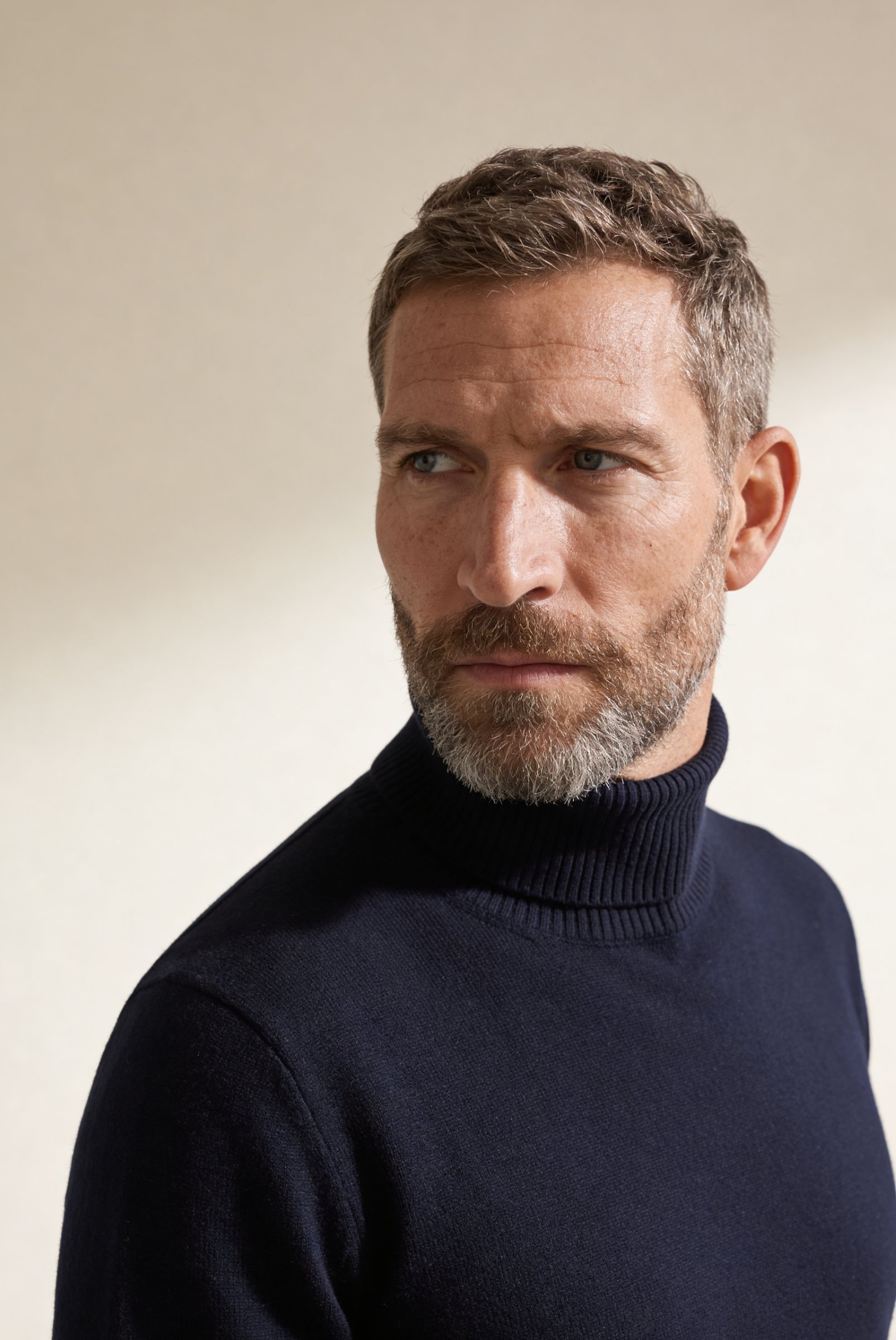 Navy Blue Cashmere Turtleneck