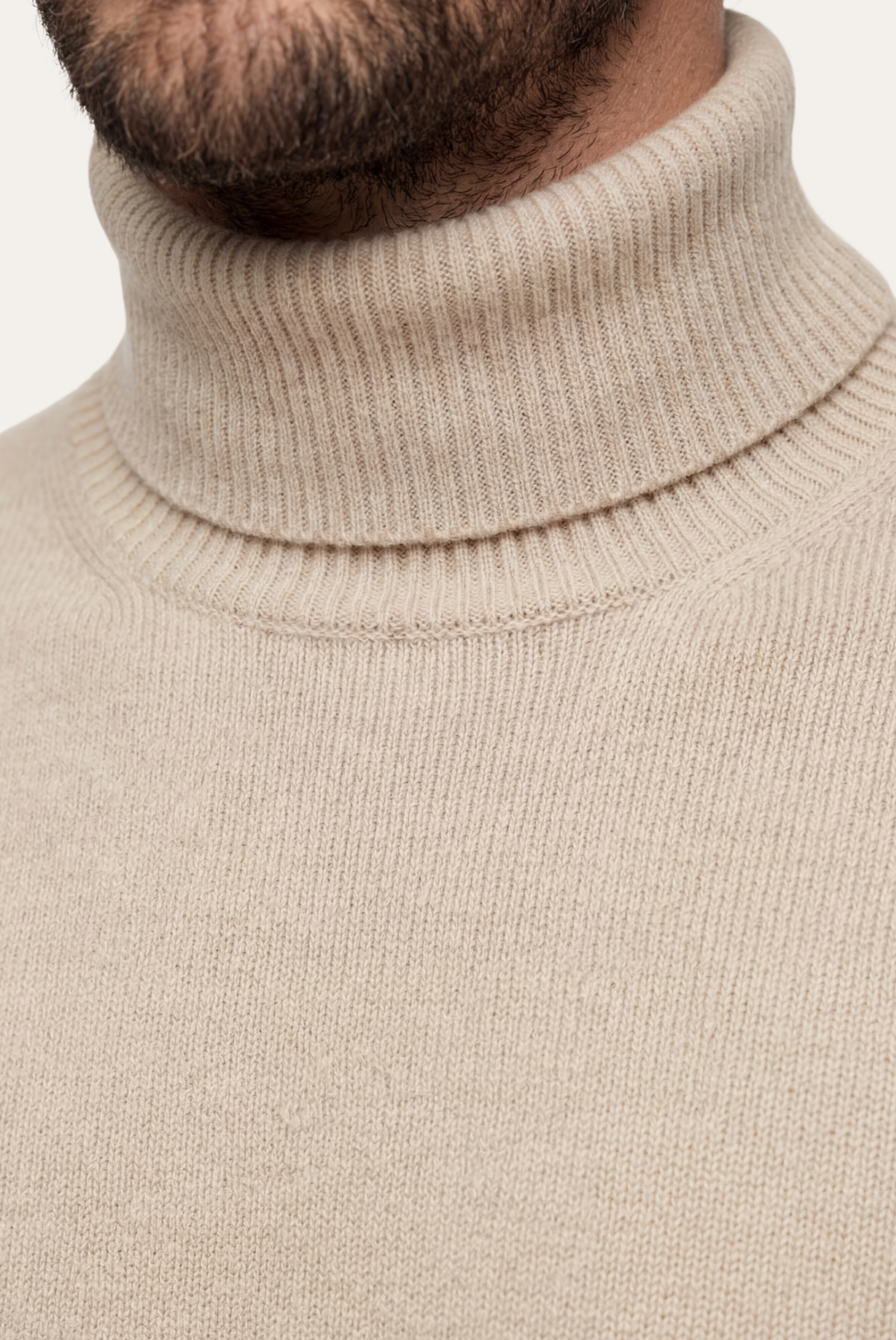 Beige Cashmere Turtleneck