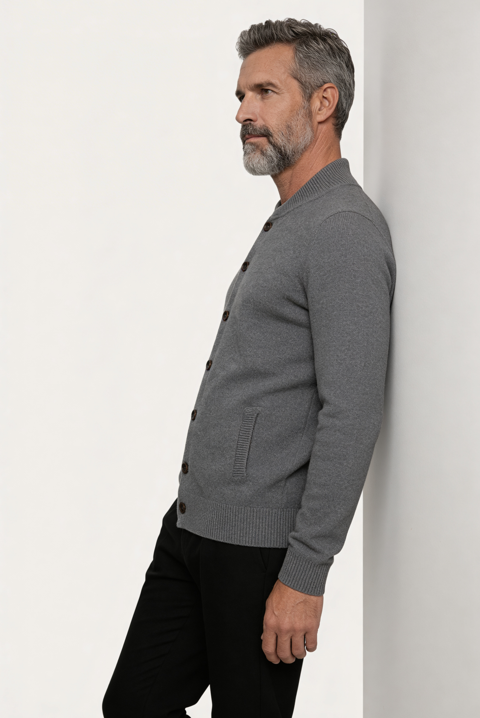 Grey Cashmere Cardigan