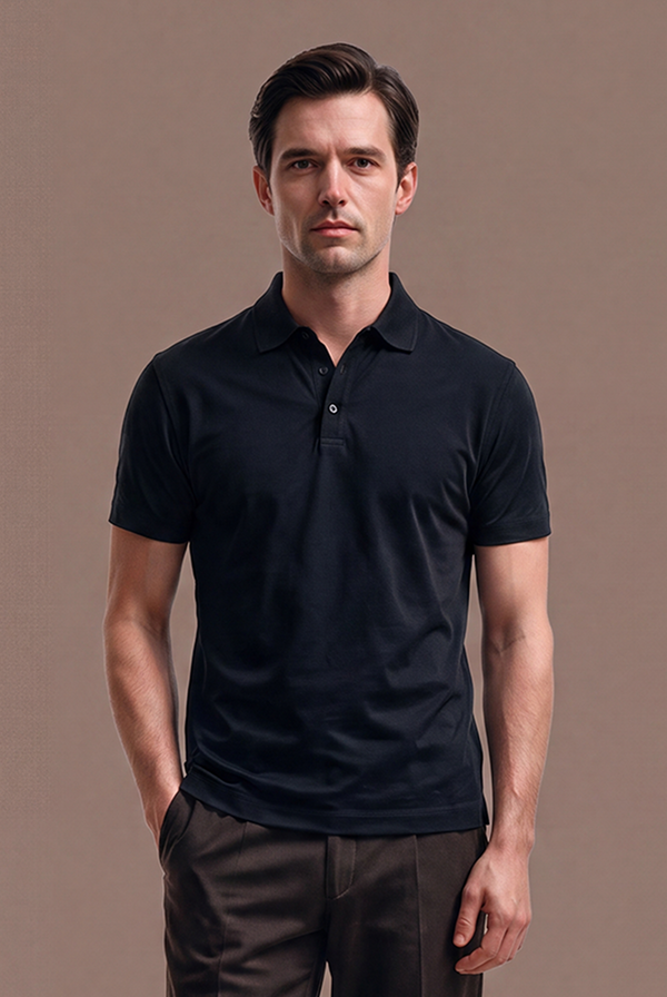 Schwarzes Imperial-Polohemd