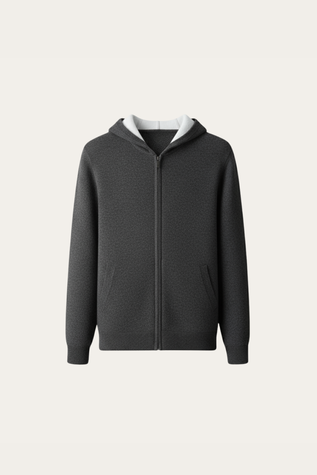 Dark Grey Cashmere Drape Cardigan