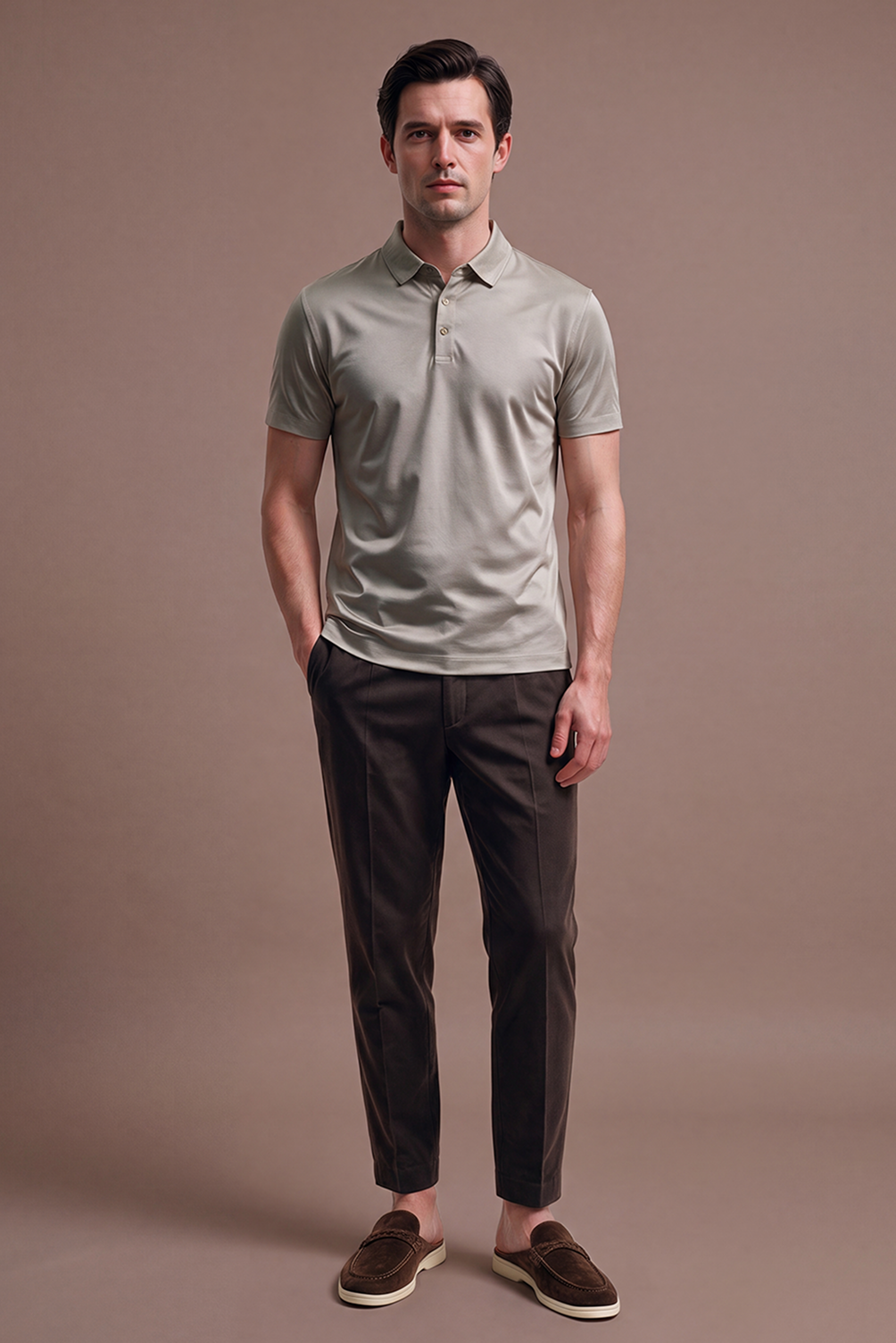 Greige Imperial-Poloshirt